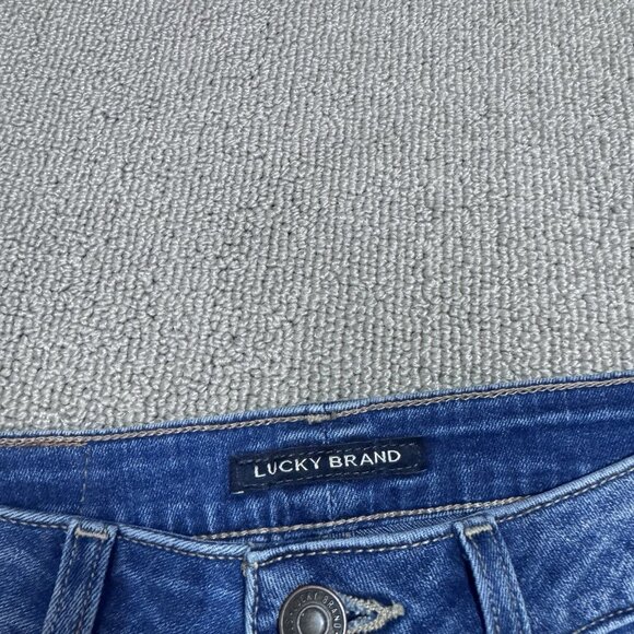 Lucky Brand Jeans Low Rise Lolita Skinny Blue Distressed Pockets Size 28 - Picture 11 of 14